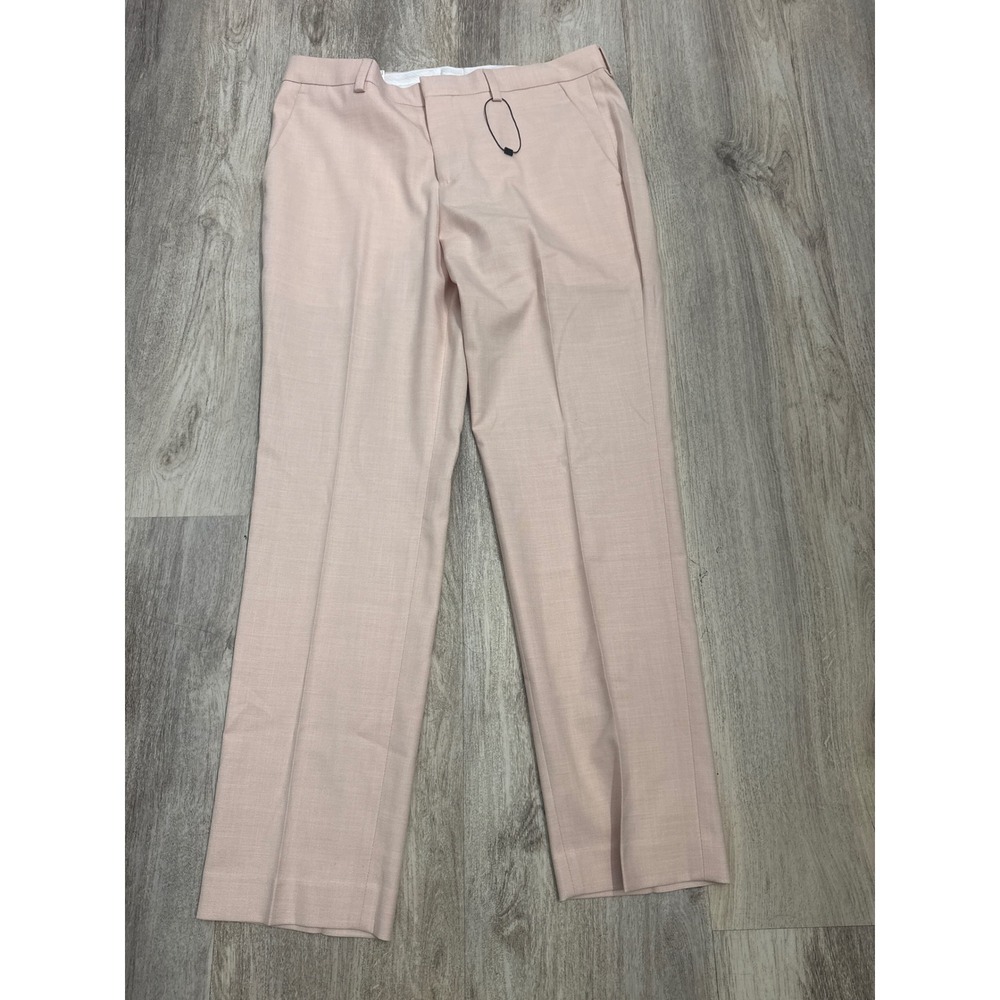 Express Men Slim Fit Dress Pants 31x30 Light Pink Stretch Flat Front NEW
